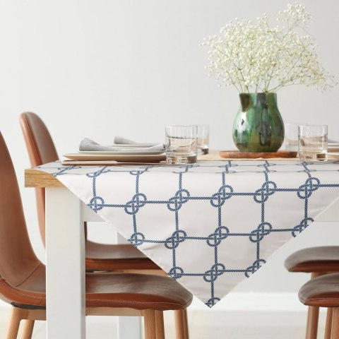 Tischdecke Garten Wassefest Outdoor 17D 85X85 weiß dunkelblau