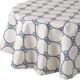 Tischdecke Garten Wassefest Outdoor 17E RD150 weiß dunkelblau