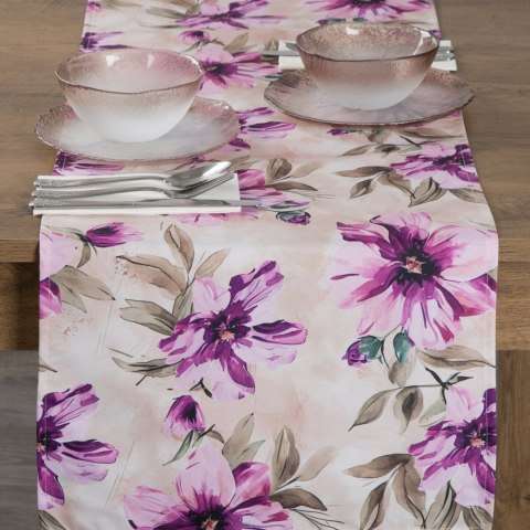 Tischdecke Garten Wassefest Outdoor 29C 40X180 creme rosa