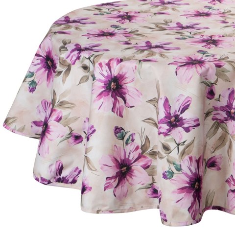 Tischdecke Garten Wassefest Outdoor 29E RD150 creme rosa