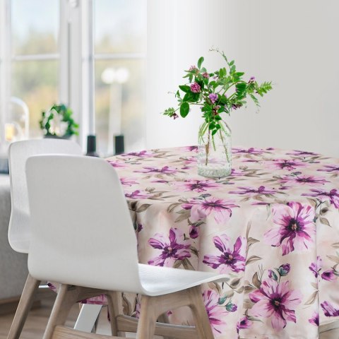 Tischdecke Garten Wassefest Outdoor 29E RD150 creme rosa