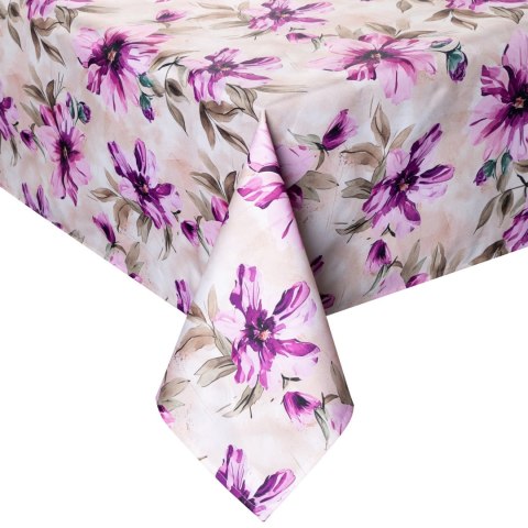 Tischdecke Garten Wassefest Outdoor 29G 140X220 creme rosa