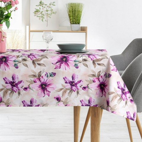 Tischdecke Garten Wassefest Outdoor 29G 140X220 creme rosa