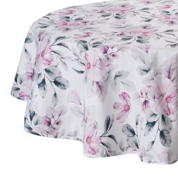 Tischdecke Garten Wassefest Outdoor 30E RD150 weiß rosa