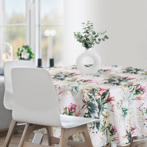 Tischdecke Garten Wassefest Outdoor 31E RD150 weiß grün