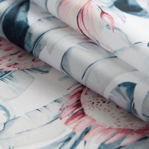 Tischdecke Garten Wassefest Outdoor 32E RD150 weiß blau