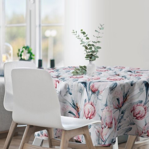 Tischdecke Garten Wassefest Outdoor 32E RD150 weiß blau