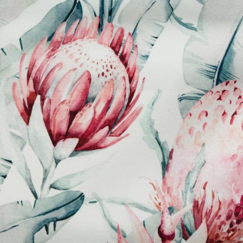 Tischdecke Garten Wassefest Outdoor 32G 140X220 weiß blau