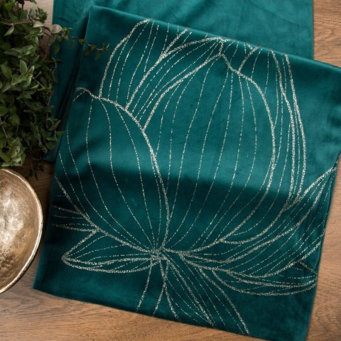 Tischdecke BLINK 12 35x220 dunkeltürkis Velvet Samt