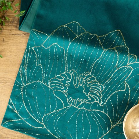 Tischdecke BLINK 13 35x220 dunkeltürkis Velvet Samt