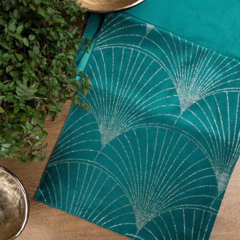 Tischdecke BLINK 14 35x180 dunkeltürkis Velvet Samt