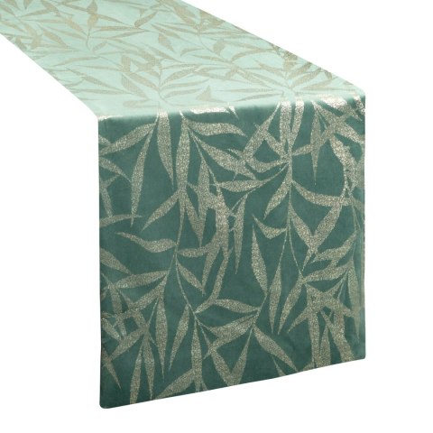 Tischdecke BLINK 15 35x140 dunkelminze Velvet Samt