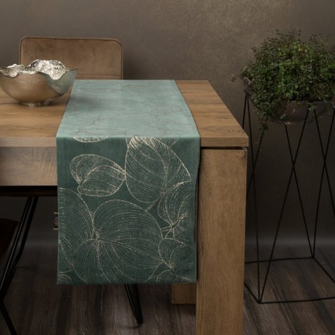 Tischdecke BLINK 16 35x140 dunkelminze Velvet Samt