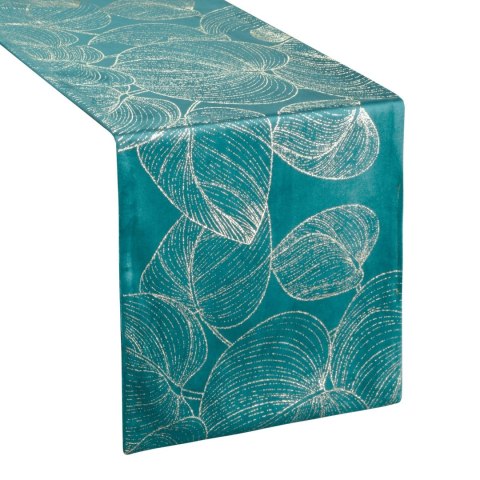 Tischdecke BLINK 16 35x140 dunkeltürkis Velvet Samt