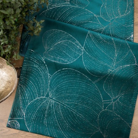 Tischdecke BLINK 16 35x220 dunkeltürkis Velvet Samt