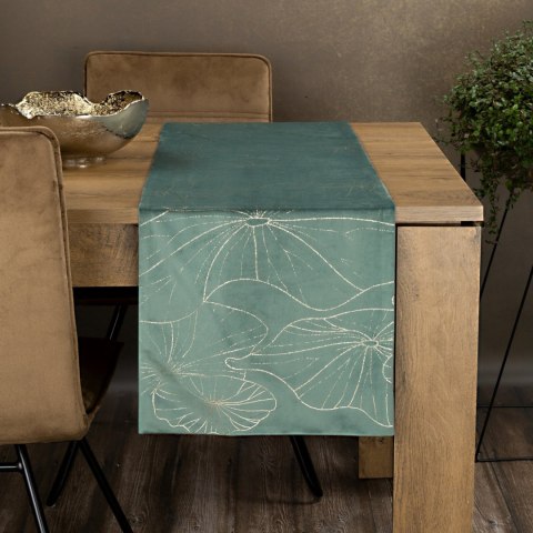 Tischdecke BLINK 18 35x180 dunkelminze Velvet Samt