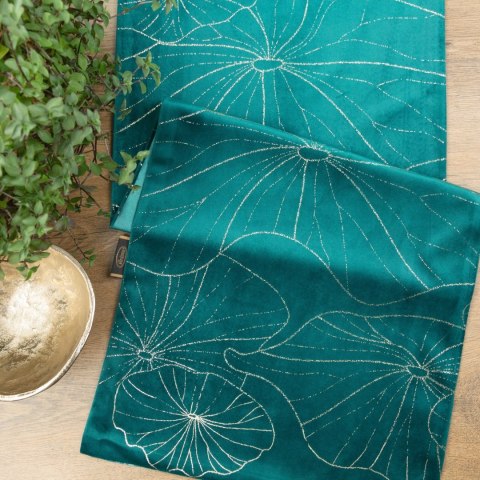 Tischdecke BLINK 18 35x180 dunkeltürkis Velvet Samt