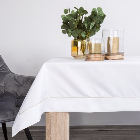 Tischdecke MADELE weiß gold 140x180