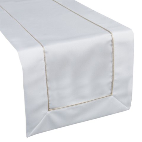 Tischdecke MADELE weiß gold 40x140