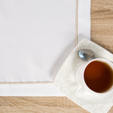 Tischdecke MADELE weiß gold 85x85