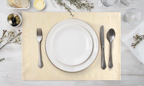 Tischdecke SPARKLE creme gold 30x40 x4 KPL creme gold