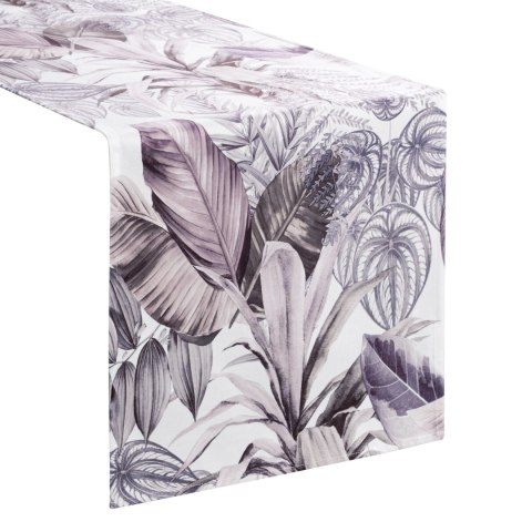 Tischdecke DAVOS2 40X140 lila grau mit botanischem Muster