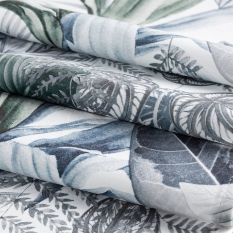 Tischdecke DAVOS2 40X140 grün silber mit botanischem Muster