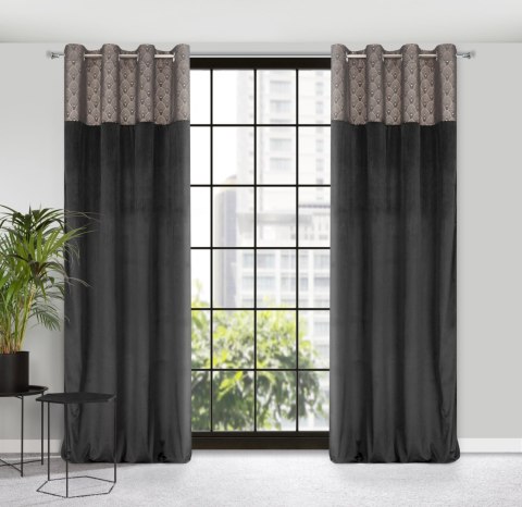 Vorhang AGNES schwarz 140x250 Ösen