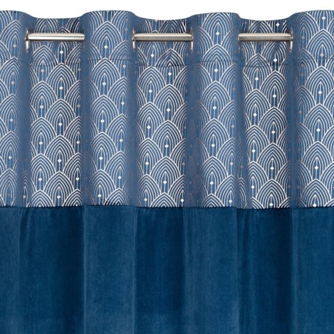 Vorhang AGNES dunkelblau 140x250 Ösen