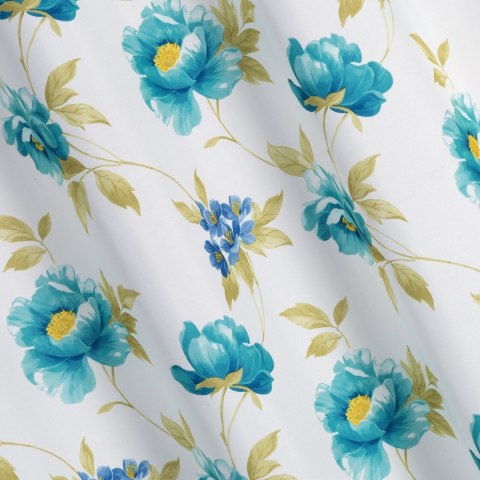 Vorhang ALMA weiß blau 140x250 Ösen