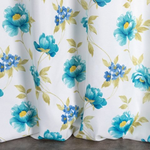 Vorhang ALMA weiß blau 140x250 Ösen