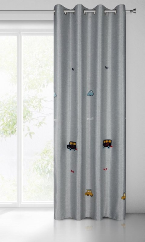 Vorhang ALVIN silber blau 140x250 Ösen