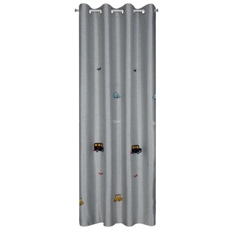 Vorhang ALVIN silber blau 140x250 Ösen