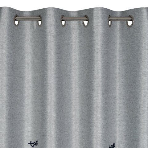 Vorhang ALVIN silber blau 140x250 Ösen