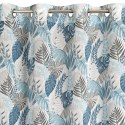 Vorhang AMELA weiß blau 140x250 Ösen