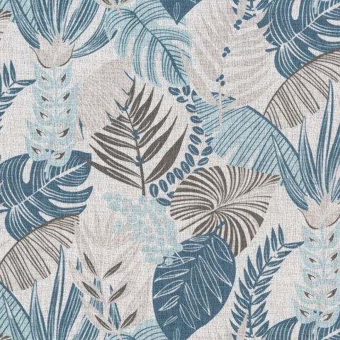 Vorhang AMELA weiß blau 140x250 Ösen