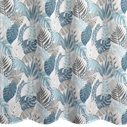 Vorhang AMELA weiß blau 140x250 Ösen