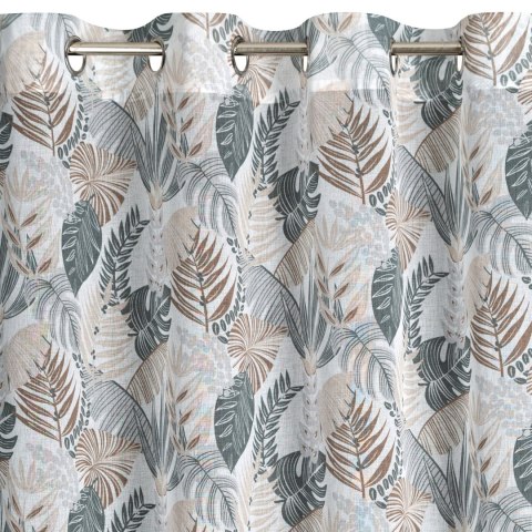 Vorhang AMELA weiß grün 140x250 Ösen