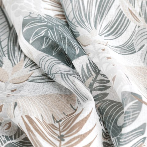 Vorhang AMELA weiß grün 140x250 Ösen