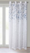 Vorhang ANA weiß dunkelblau 140x250 Ösen