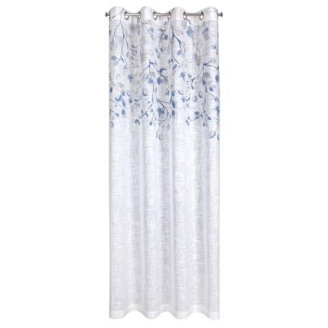 Vorhang ANA weiß dunkelblau 140x250 Ösen