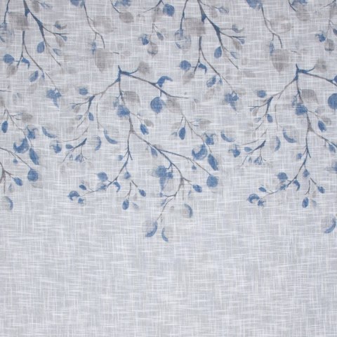 Vorhang ANA weiß dunkelblau 140x250 Ösen