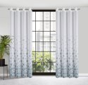 Vorhang ANDREA weiß türkis 140x250 Ösen