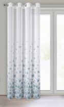 Vorhang ANDREA weiß türkis 140x250 Ösen