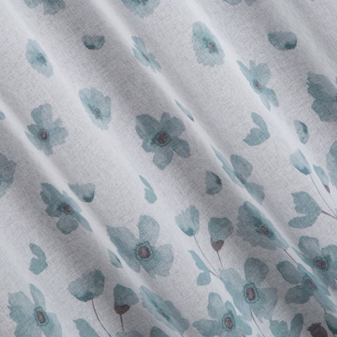 Vorhang ANDREA weiß türkis 140x250 Ösen