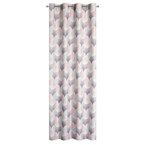Vorhang ASETA silber rosa 140x250 Ösen