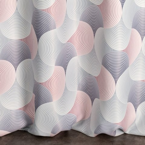 Vorhang ASETA silber rosa 140x250 Ösen