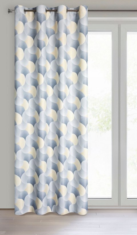 Vorhang ASETA silber gelb 140x250 Ösen