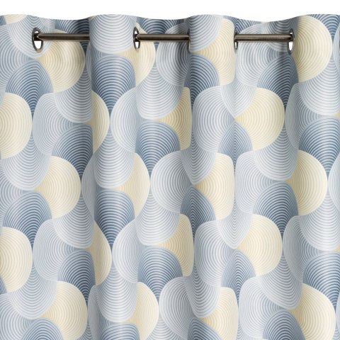 Vorhang ASETA silber gelb 140x250 Ösen