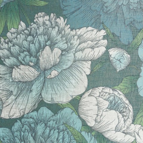 Vorhang ASTER dunkelminze weiß 140x250 Ösen